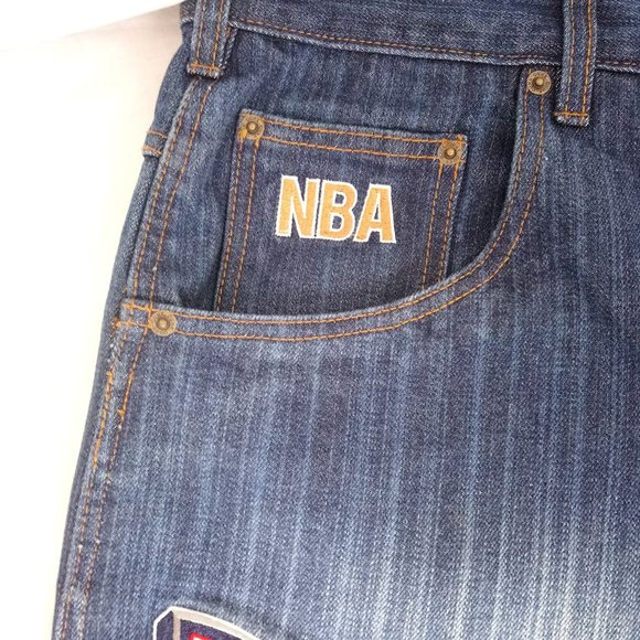 NBA UNK Denim Jeans Sz 40 Team Logo Patch - Picture 10 of 14